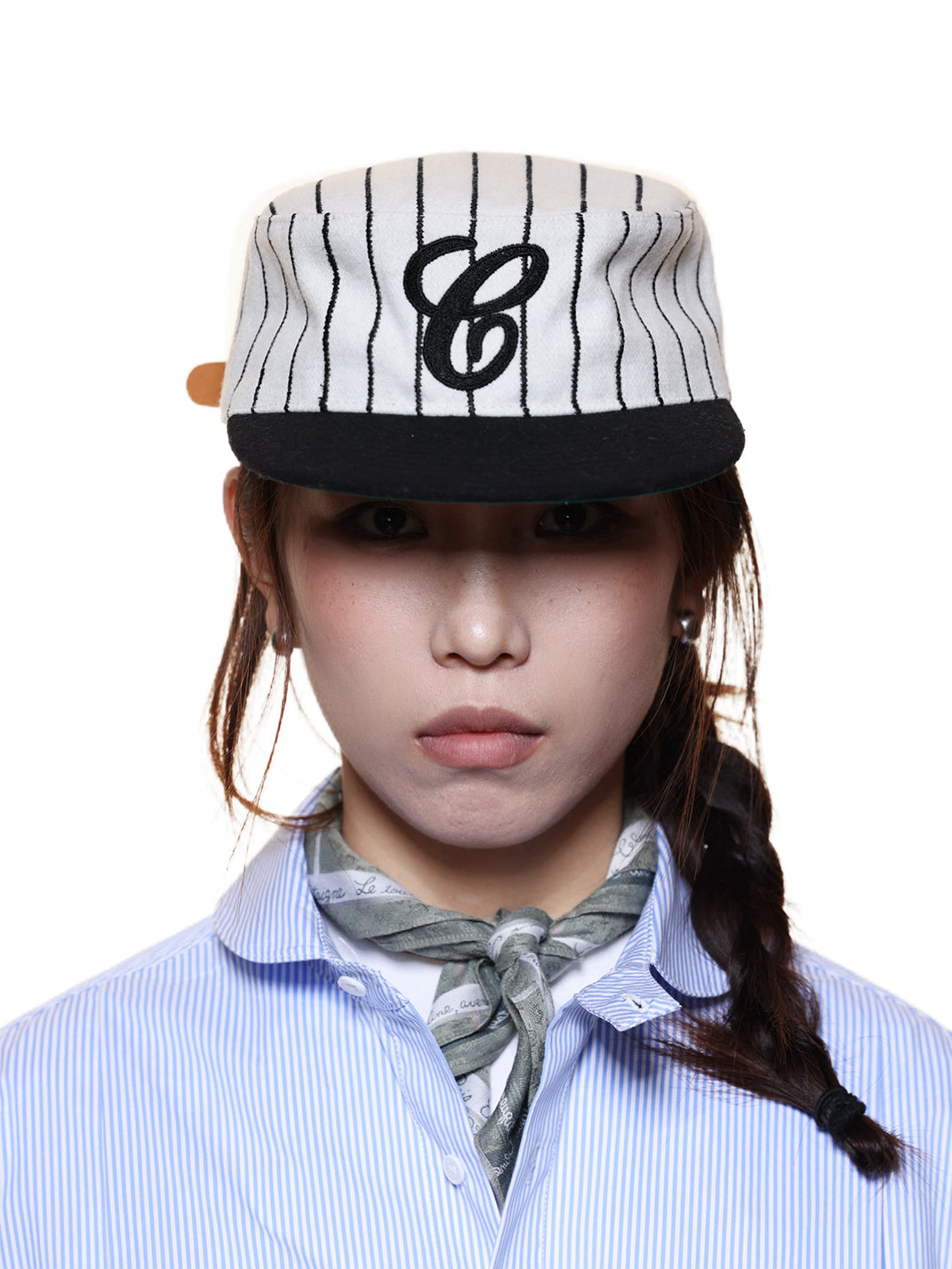 6CRAYON | Striped Wool Letter Embroidered Cap-Black - PSYLOS 1, 6CRAYON | Striped Wool Letter Embroidered Cap-Black, Hat, 6CRAYON•JAPAN, PSYLOS 1